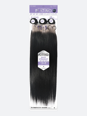 PLATINO – Straight 4PCS Set(3 Bundles + 13"x5" HD Closure)