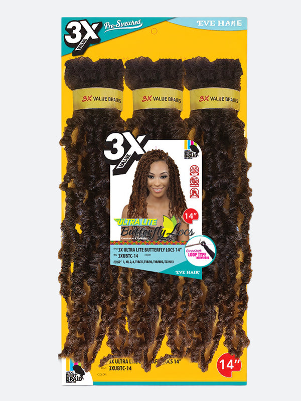 3X Ultra Lite Butterfly Locs 14"
