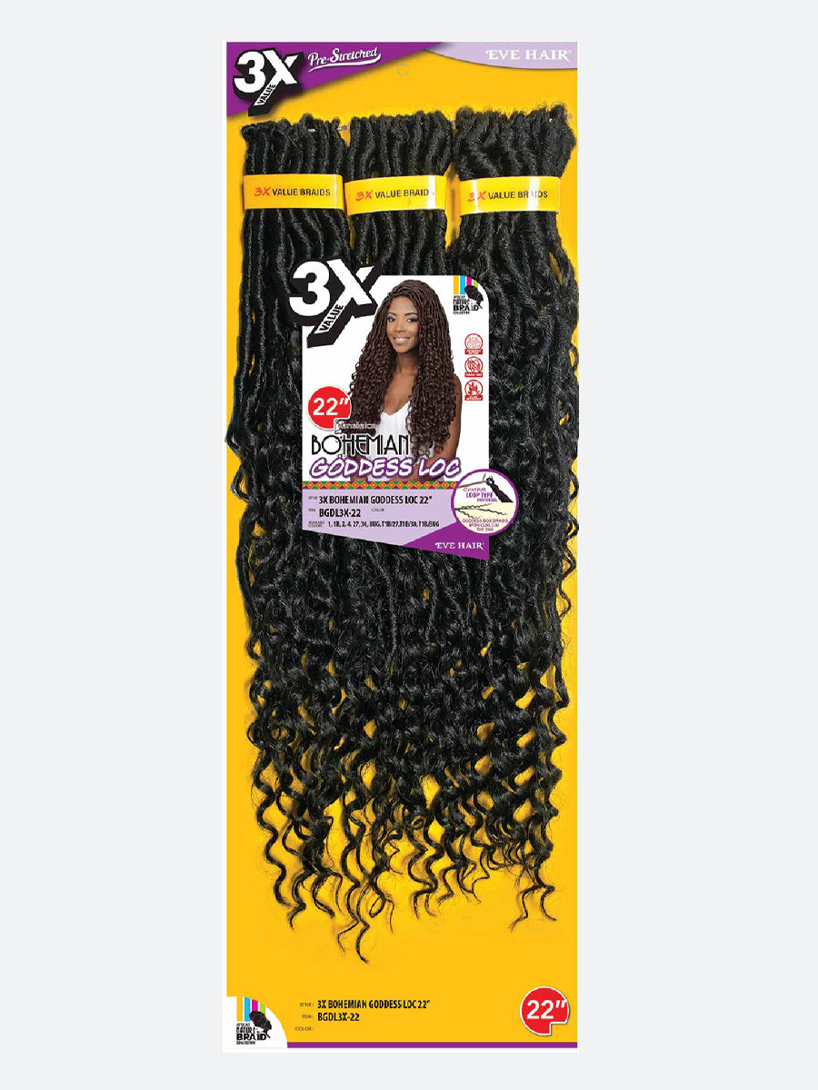 3X Bohemian Goddess Loc 22"
