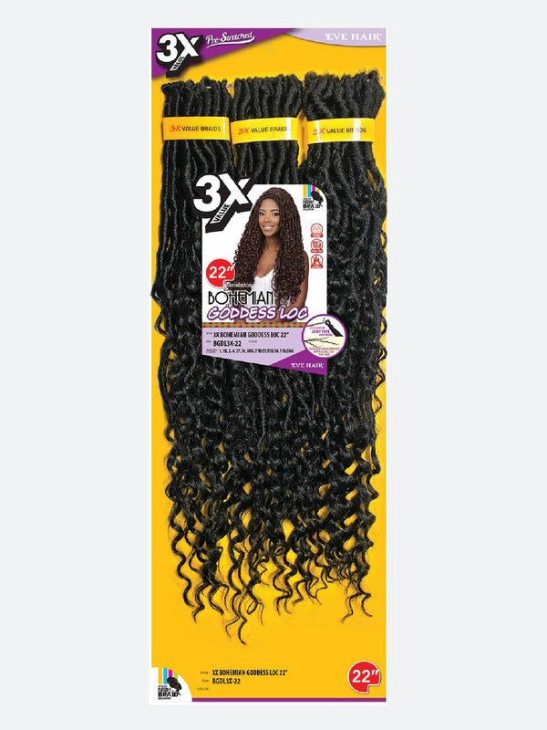 3X Bohemian Goddess Loc 22"