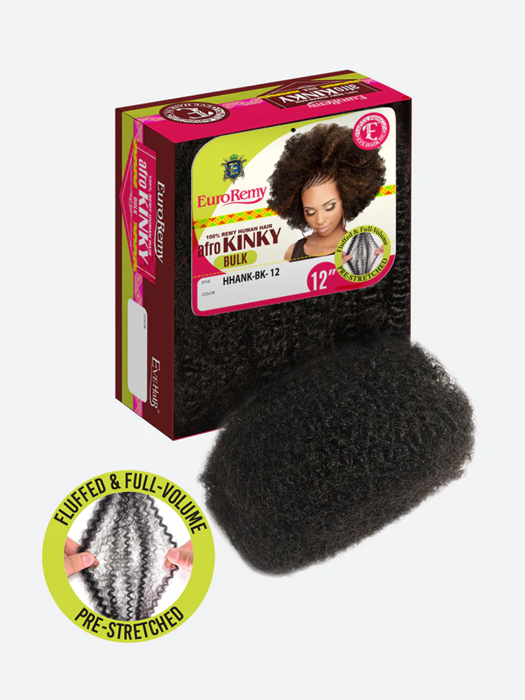 Human Afro Natural Kinky Bulk 12"