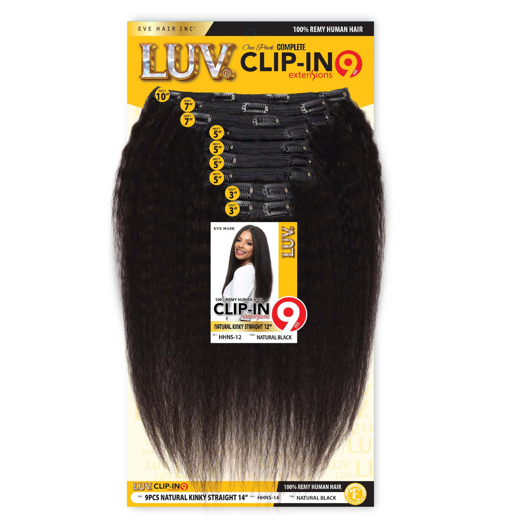 LUV CLIP IN 9PCS (NATURAL KINKY STRAIGHT)