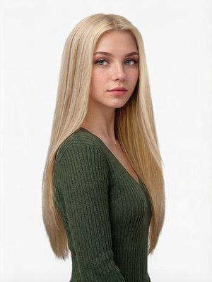 Euro Remy - Extensiones con clip sedosas de 7 piezas (liso sedoso)