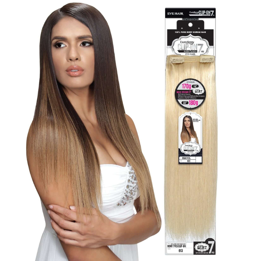 EURO REMY CLIP 0N 7PCS (SILKY STRAIGHT)