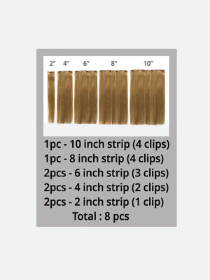 Veloce Seamless Clip-In 8Pcs (Silky Straight)