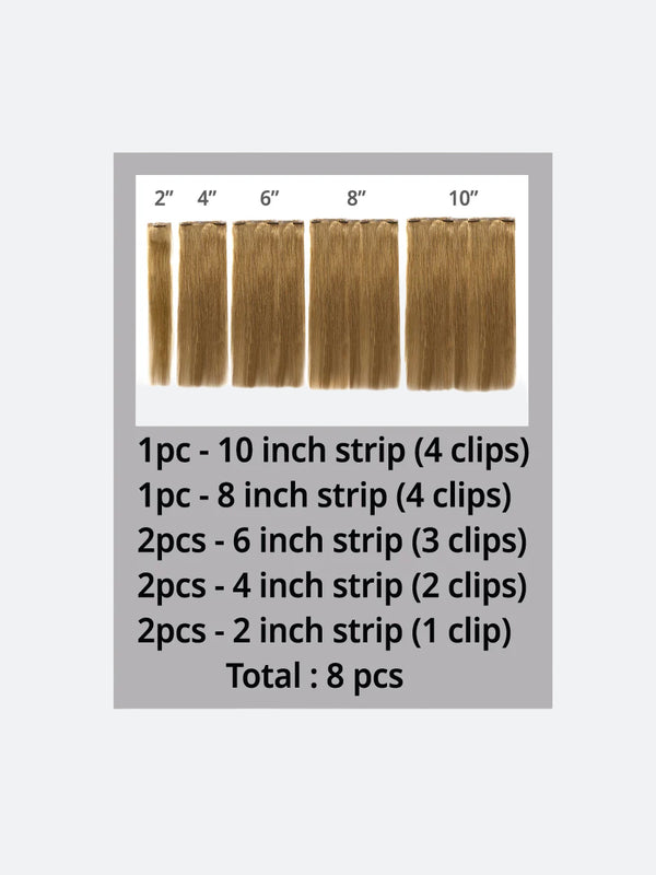 Veloce Seamless Clip-In 8Pcs (Silky Straight)
