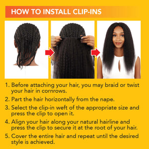LUV CLIP IN 9PCS (NATURAL KINKY STRAIGHT)