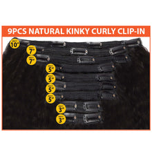 Load image into Gallery viewer, LUV CLIP IN 9PCS (NATURAL KINKY STRAIGHT)
